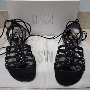 Stuart Weitzman Lace-up Jeweled Sandals DCDAYLIGHT